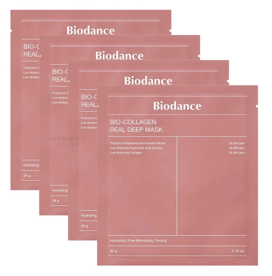 Masque de beauté au biocollagène -4 masques de beauté en tissu, 34 g pièce