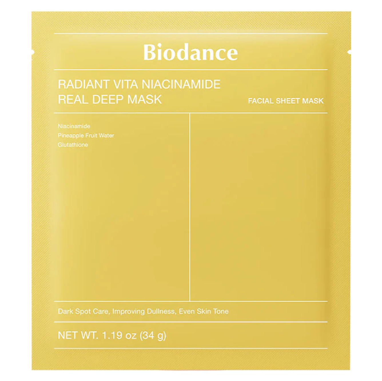 Radiant Vita Niacinamide - Masque de beauté – 1 boîte (4 masques × 34 g)